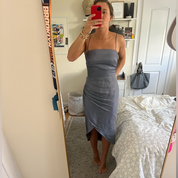 REVOLVE/Lovers and Friends, slate blue spaghetti strap midi, S - Picture 1 of 3